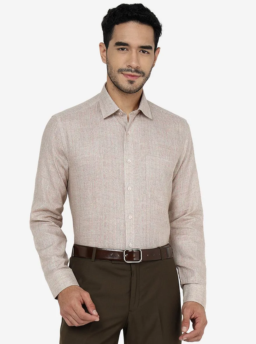 Red & Brown Solid Regular Fit Formal Shirt | JadeBlue