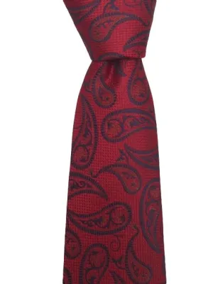 Red and Blue Extra Long Men's Paisley Tie