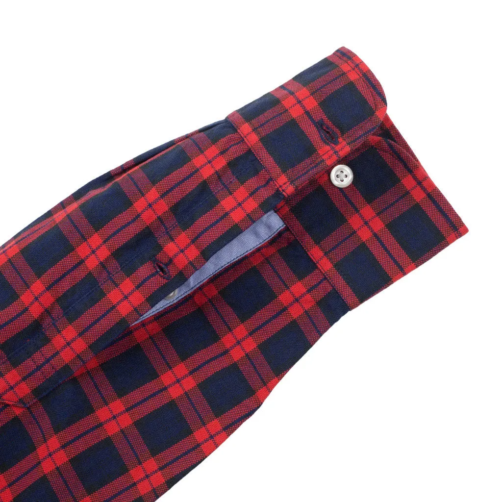 Rochester (Slim) - Red Tartan Oxford Button Down