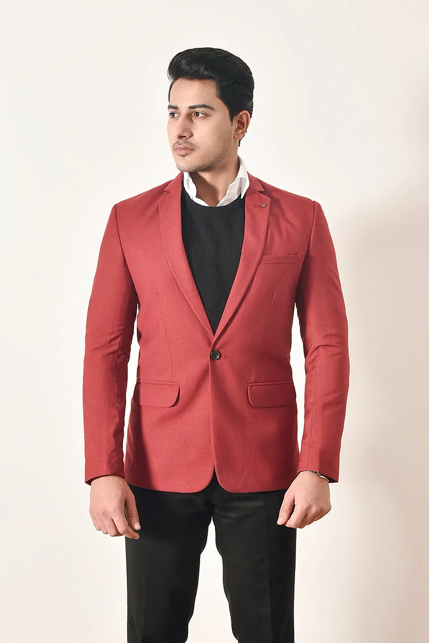 Rust Notch Lapel Blazer