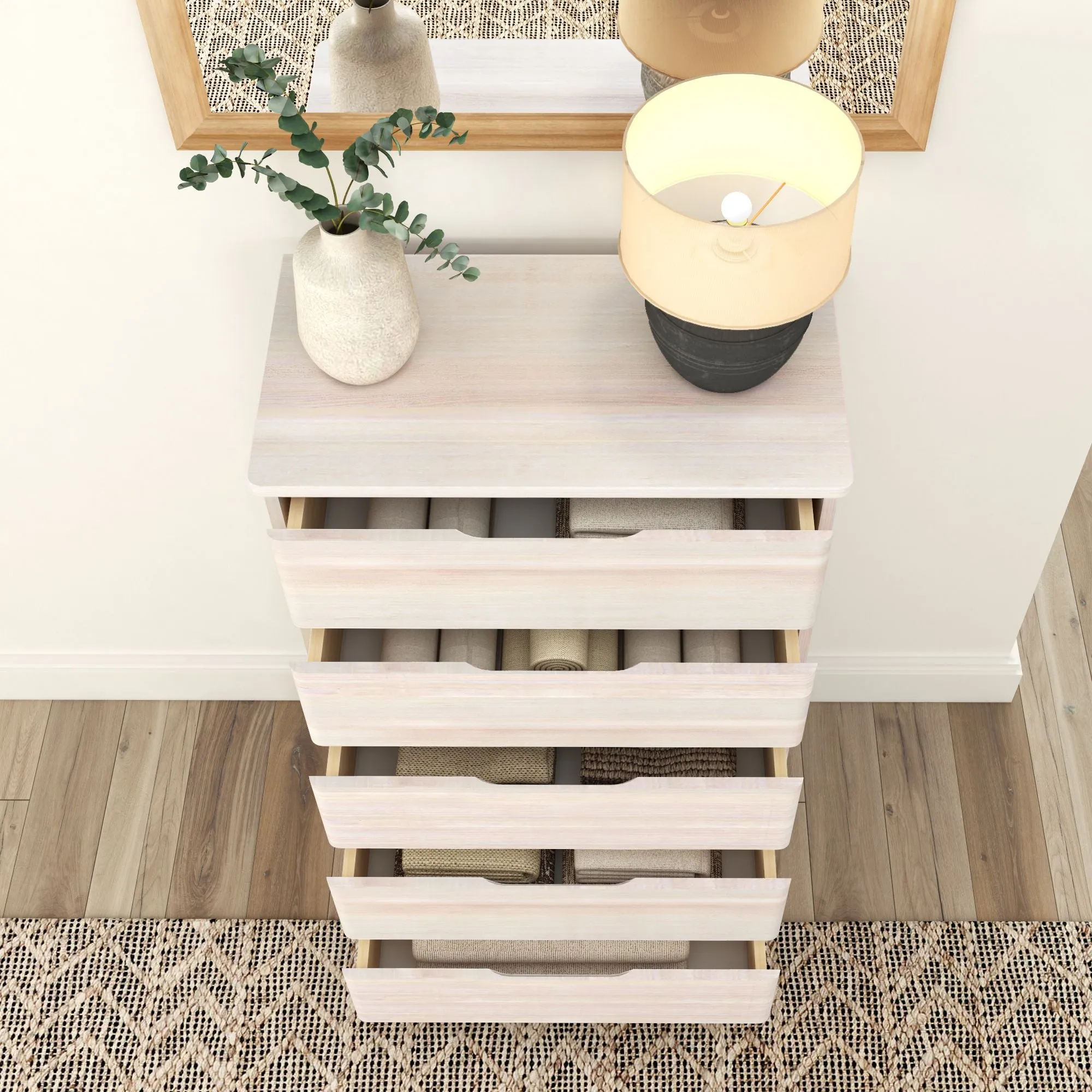 Rustic 5-Drawer Tall Dresser