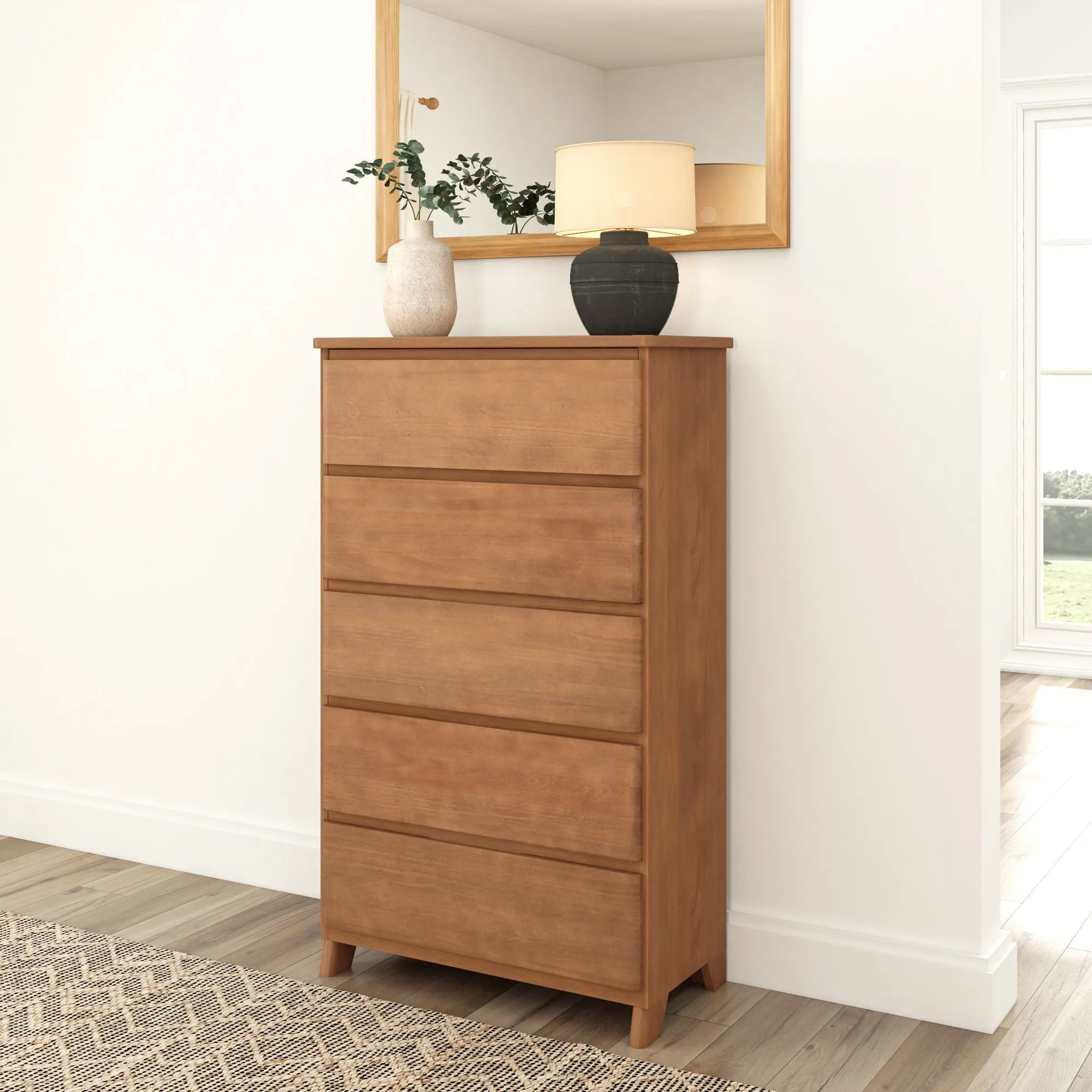 Rustic 5-Drawer Tall Dresser