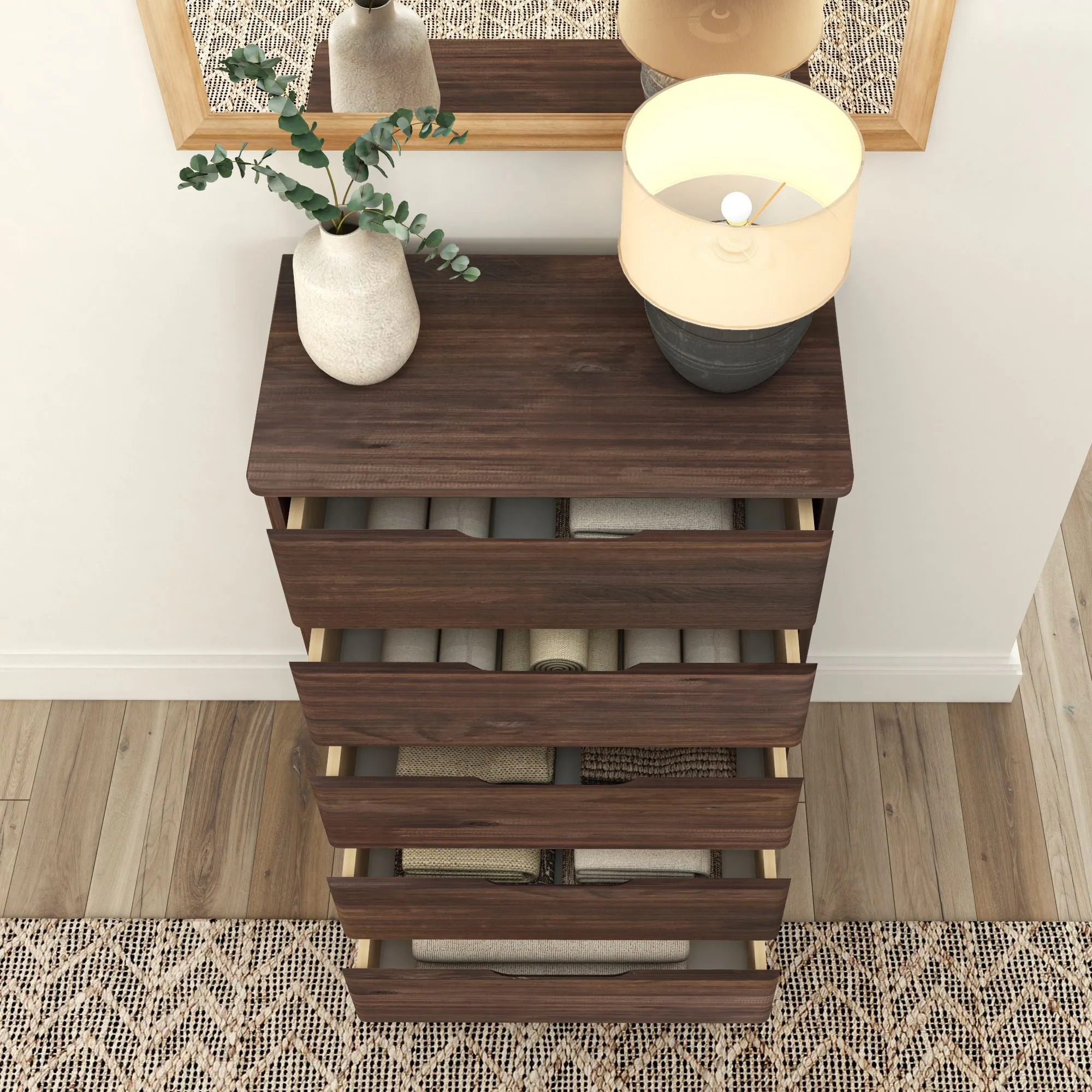 Rustic 5-Drawer Tall Dresser