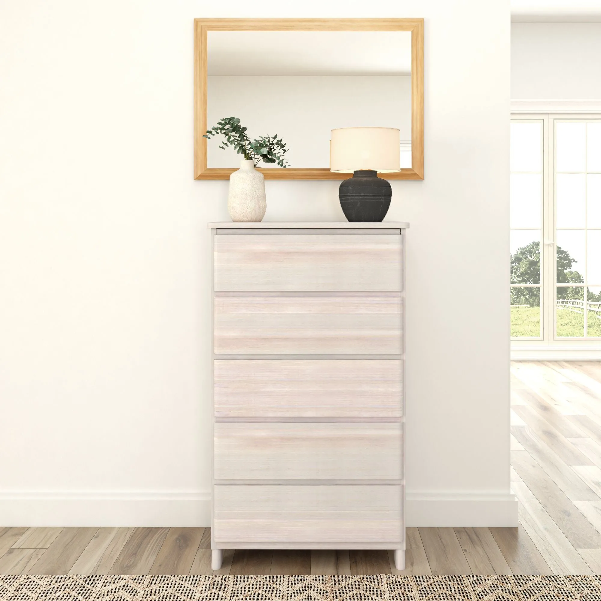 Rustic 5-Drawer Tall Dresser