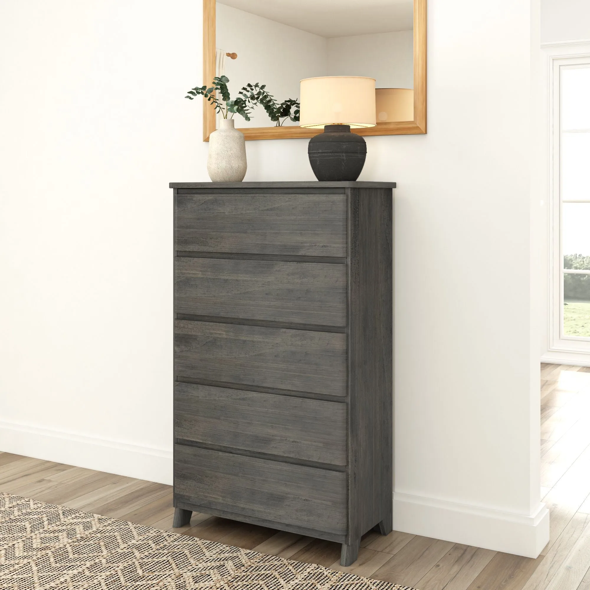 Rustic 5-Drawer Tall Dresser