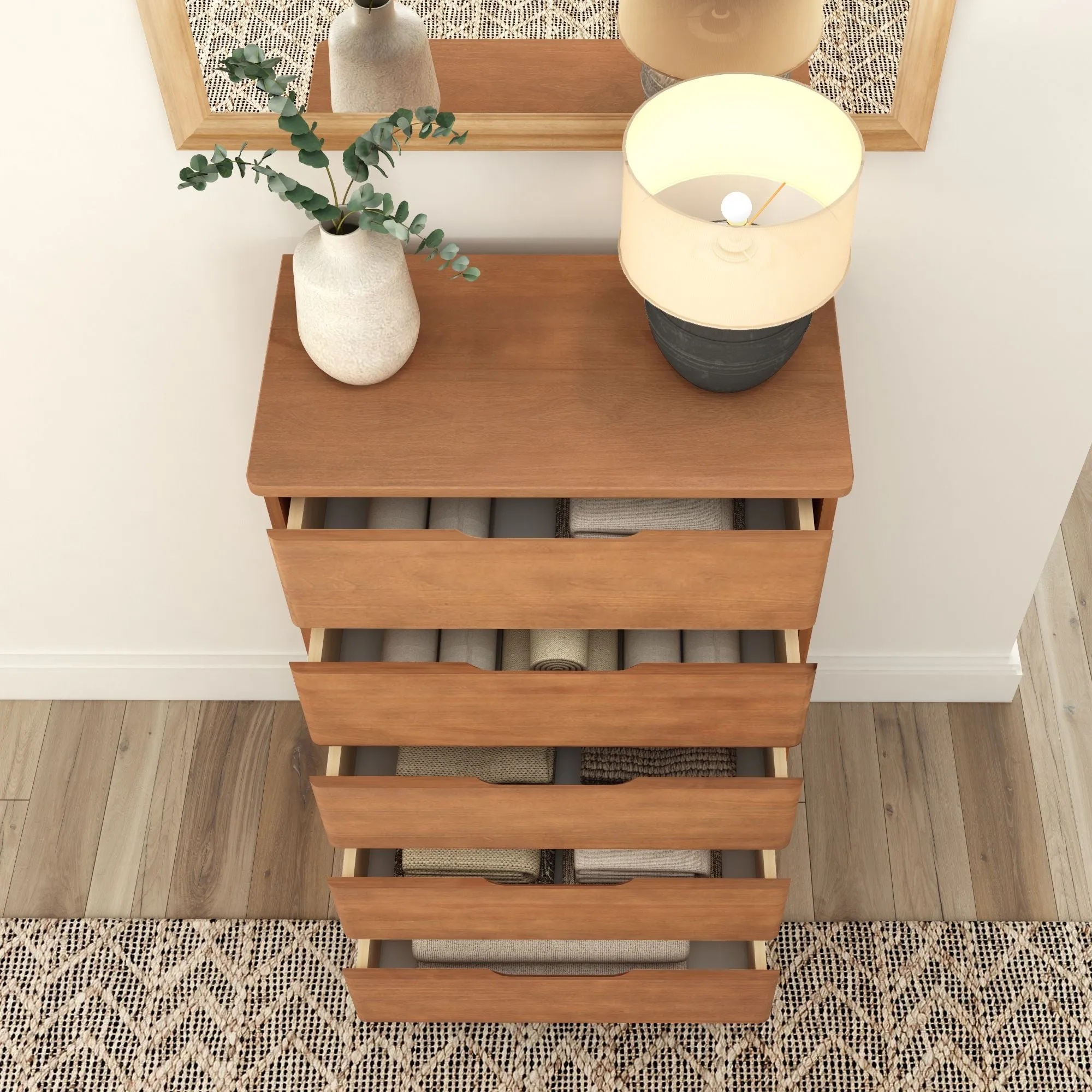 Rustic 5-Drawer Tall Dresser