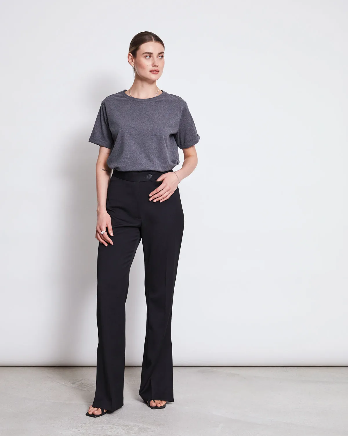 SLIT PANTS DOURO BLACK