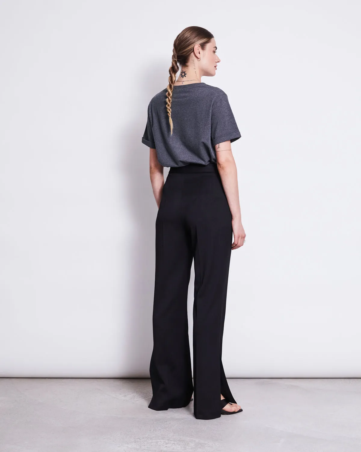 SLIT PANTS DOURO BLACK