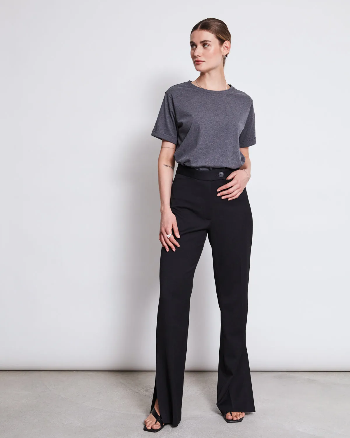 SLIT PANTS DOURO BLACK