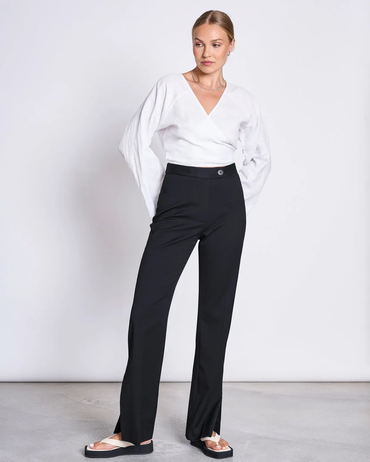 SLIT PANTS DOURO BLACK