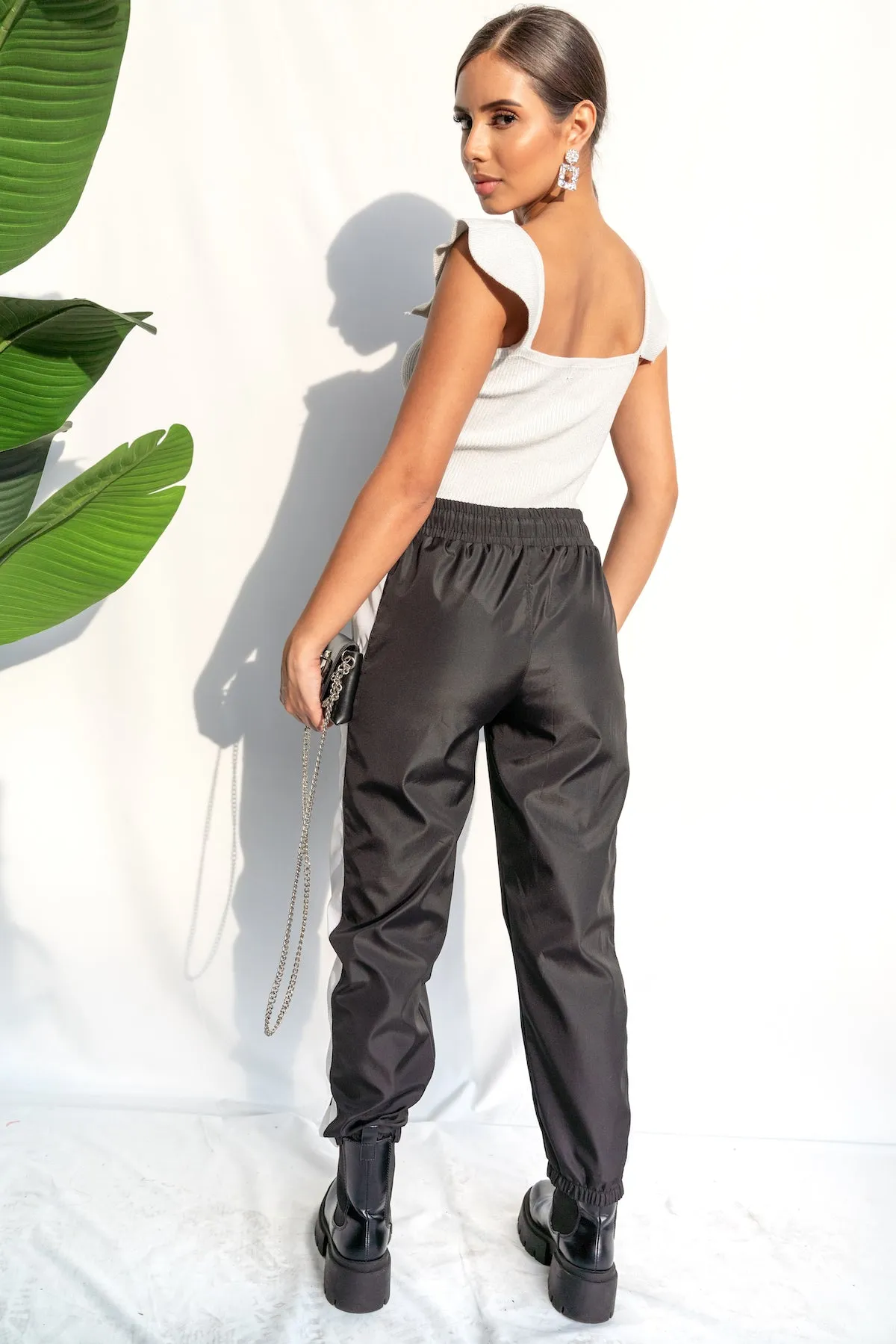 Solid Side Stripe Jogger Pants