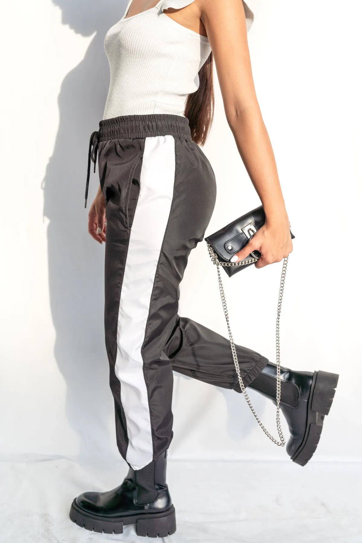 Solid Side Stripe Jogger Pants