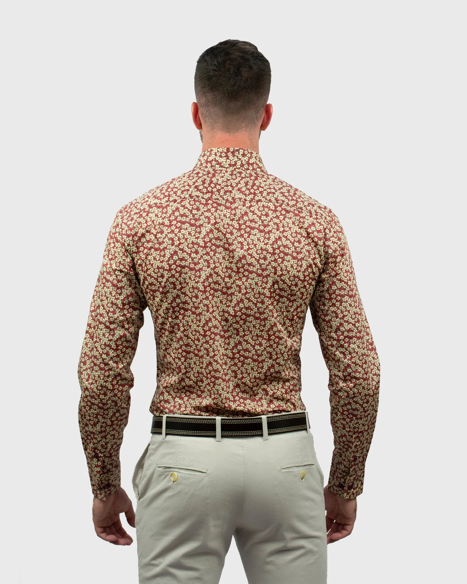 VINCENT & FRANKS S193636016C RED LIBERTY PRINT SLIM SC SHIRT