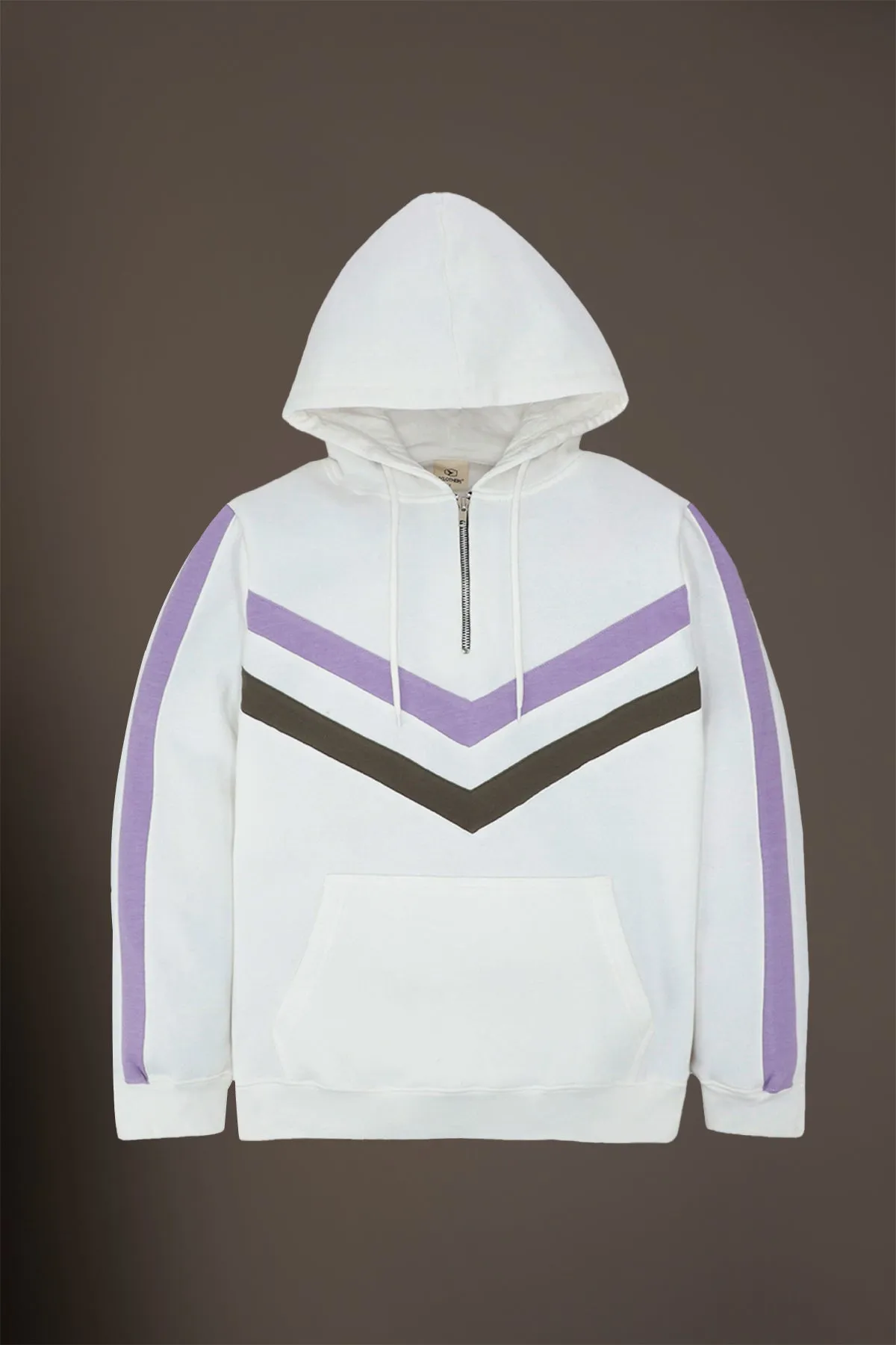 White Tri-Color Hoodie (Plus Size) - W22 - UH0012P