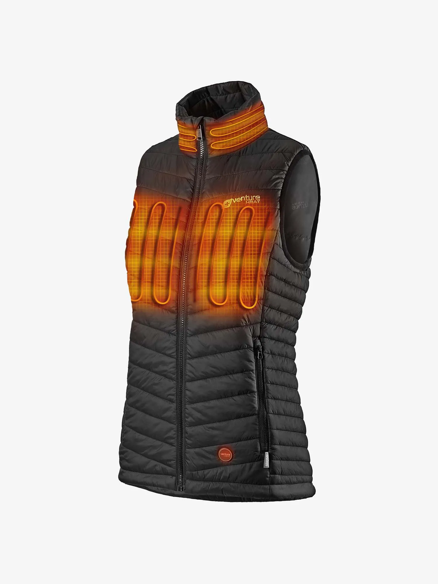 Women's 13W Heated Puffer Vest with HeatSync  - Black