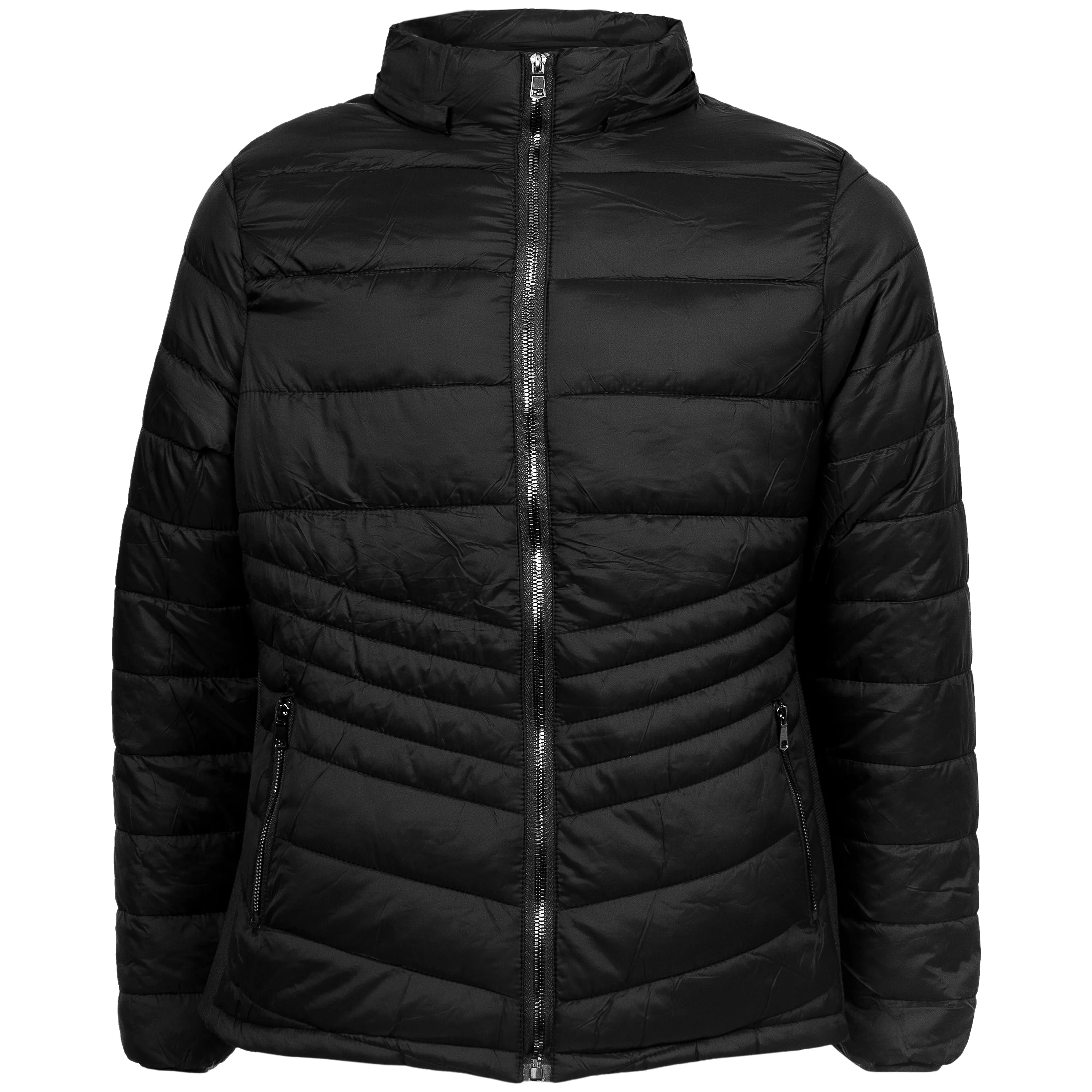 Women's Soft Black Puffer Wholesale Coats in Assorted Plus Sizes - Bulk Case of 12 Jackets