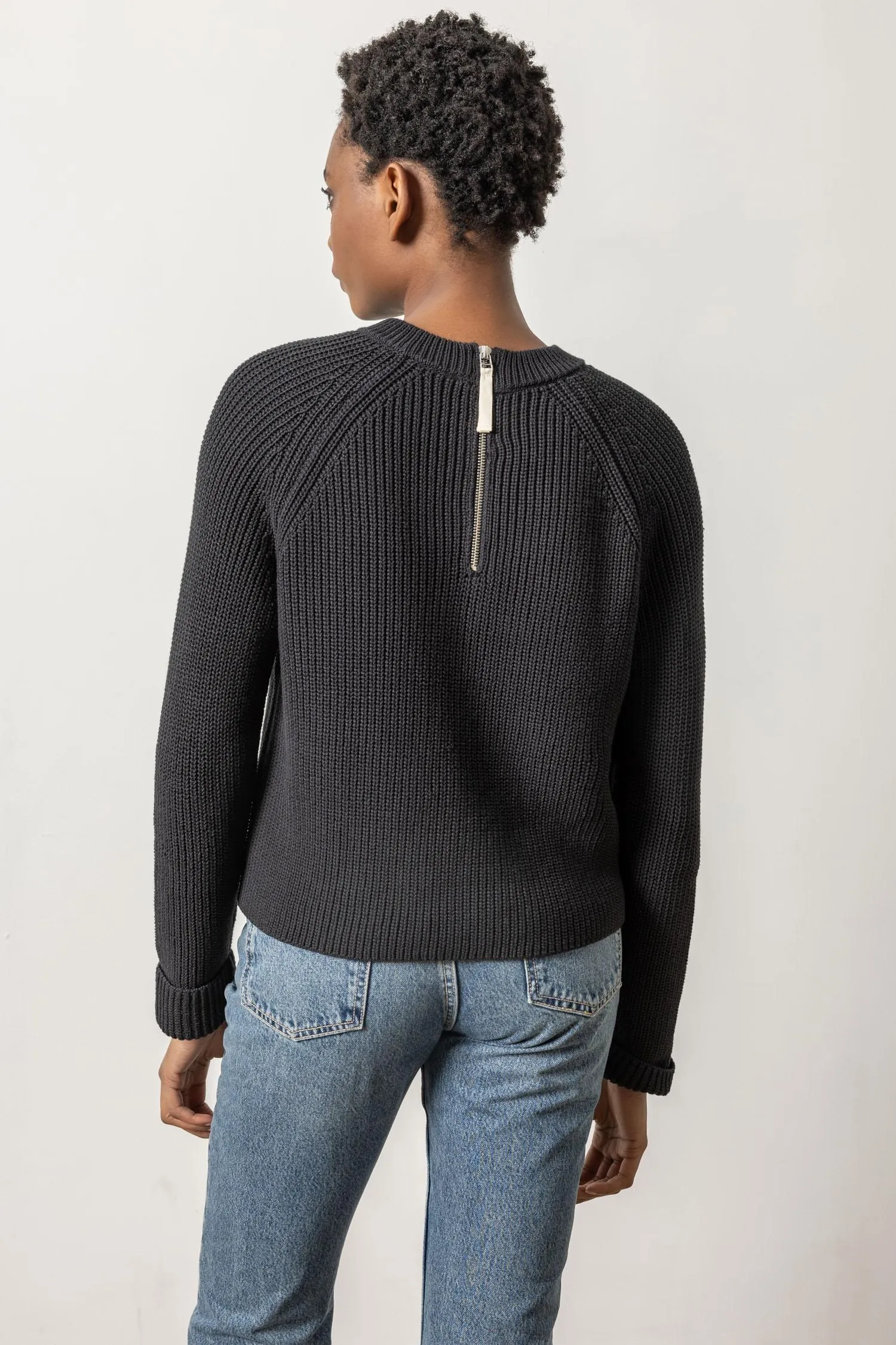 Zip Back Raglan Sweater